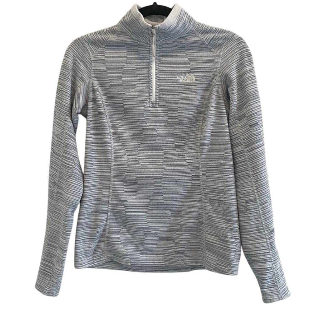 The North Face Glacier 1/4 Zip Mock Neck Medium Gray Fleece Pullover Jacket - Picture 3 of 16